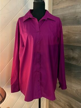 Jones New York Stretch Blouse in Deep Magenta